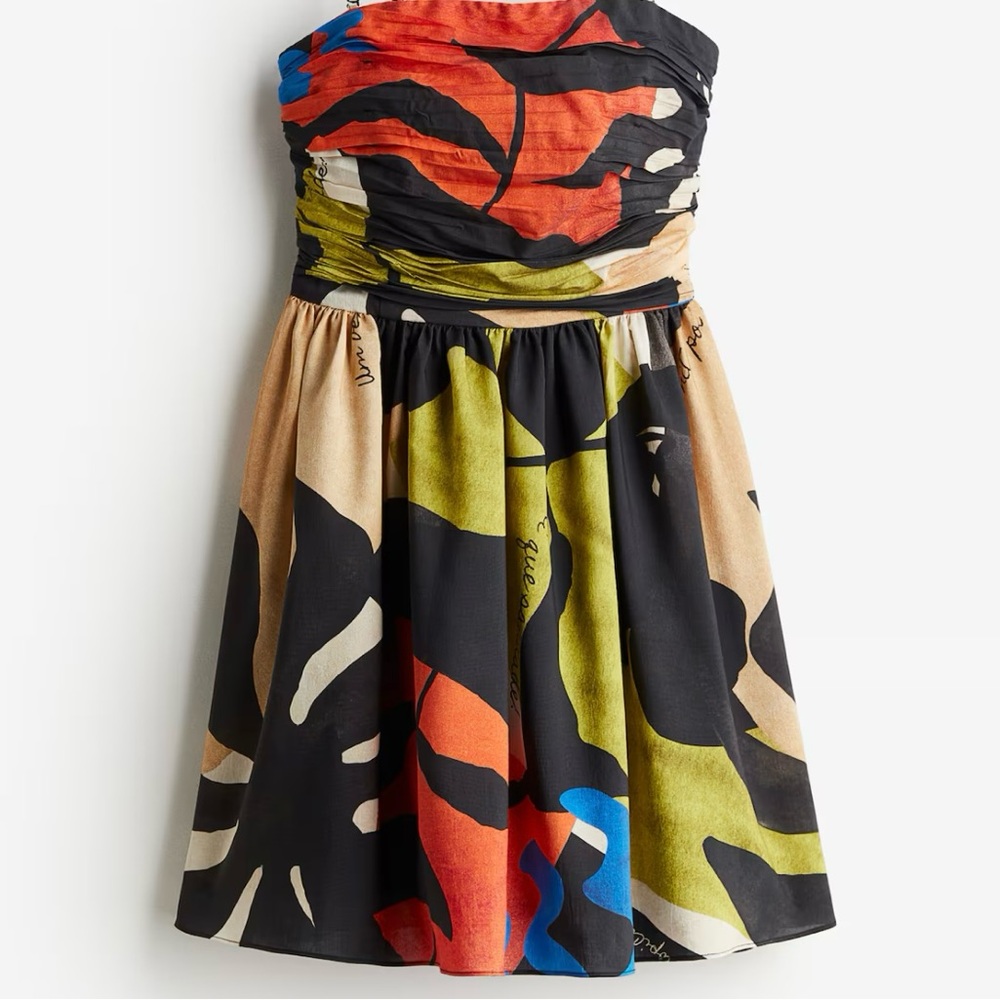 Multicolor Strapless Dress